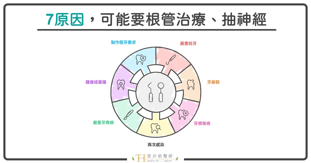 七大原因，可能要根管治療〈抽神經〉、顯微根管治療呢？或重新根管治療？