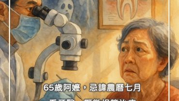 65歲阿嬤，忌諱農曆七月看牙醫、顯微根管治療！擔心一見了血，好兄弟會趁機鑽進來，那怎麼辦？